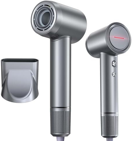 ponoseu Brushless Secador Pelo Profesional, Ionico Secador de Pelo Rizado Viaje Antiencrespamiento Secador Pelo Silencioso, 110.000 rpm, 200 Millones de Iónicos Negativos