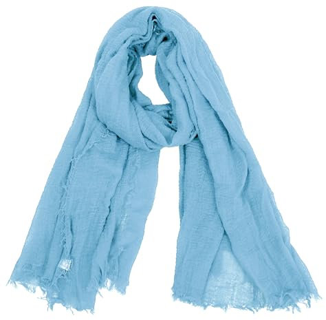 Van Der Rich ® - Schal mit fein gekreppter Oberfläche für Damen und Herren (26-Hellblau, One Size)