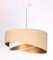 Licht-Erlebnisse Hängelampe Beige Gold Weiß E27 rund D: 50 cm Stoff Velours Optik Doppelschirm Modern verstellbare Hängeleuchte Wohnzimmer Pendelleuchte Esstisch