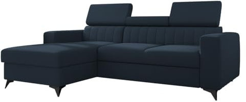 Ecksofa Kiarge mit Bettkasten, Einstellbare Kopfstützen, Sofa mit Schlaffunktion, Polsterecke, L-Form Couch mit Bettfunktion, Eckcouch für Wohnzimmer, Wohnlandschaft (Mono 242. Seite: Links - LC+2r)