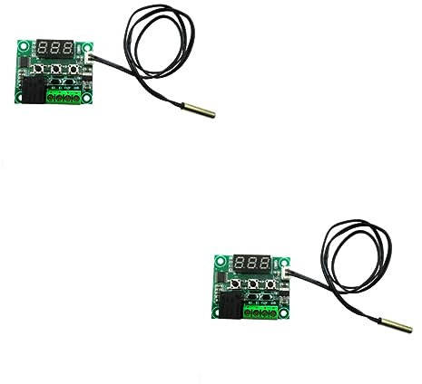 Mikikit Scheda Di Controllo Della Temperatura Termostato Dc12V 2 Pezzi Ad Alta Precisione