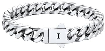 HAYOUWAY Armband Herren mit Buchstaben Edelstahl Panzerkette Silber Gold Armbänder für Herren Gravur A-Z Personalisierte Jahrestag Vatertag Geburtstagsgeschenk für Männer Papa Freund Sohn Bruder