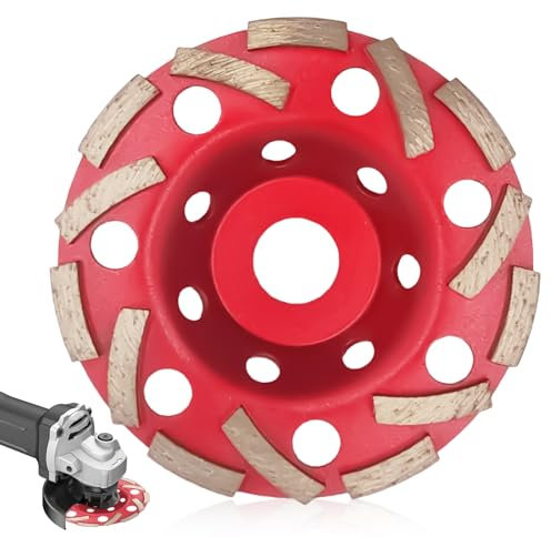 Premium Diamant Schleiftopf 125mm×22.23mm, Extra Speed Diamant Schleifscheibe für Beton, Naturstein, Fliesenkleber, Granit & Mauerwerk, Schleifscheibe doppelreihig mit Spezial-Anordnung