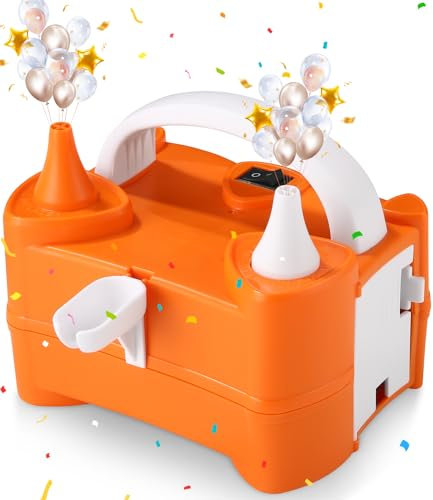 Birshe Gonfleur à Ballon 400W,Électrique Gonfleur Ballon Pompe à Ballon Électrique Gonfleur Ballon Electrique avec Double Buse pour Ballons d'anniversaire de Mariage et de Décoration de Fête