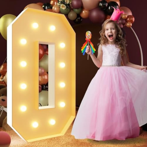 Lettre O Géante à DEL de 120 cm, Panneau Lumineux en Mosaïque pour Chapiteau, Lampes pour Saint-Valentin, Anniversaire, Noël, Nouvel An