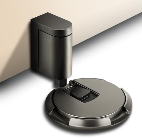 Flintronic Tope de Puerta Adhesivo Retenedor de Puerta Mecánico Ajustable en Altura, Aleación de Zinc Tapón para Puerta Protección de Pared, Topes de Puerta para Zócalos, con Autoadhesivo 3M, Gris