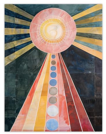 Artery8 Von Hilma Af Klint inspiriertes abstraktes rosa geometrisches Muster Ungerahmter großer Druck 46x61 cm
