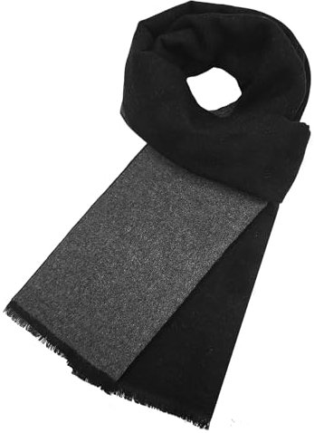 lifwimner Winter Schal für Herren, Classic Halswärmer Männer 180x30 cm Herrenschal Winter, Warmer weicher Wollschal für den Winter Herbst(SchwarzGrau)