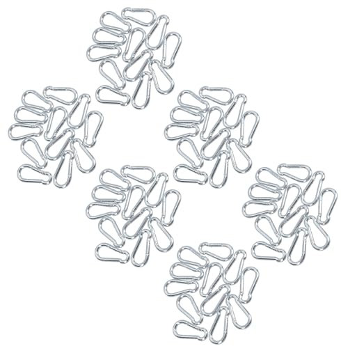 Carabiner Hook Clip Snap Hook Spring Loaded 5mm x 50mm 50kg Capacity 72pc