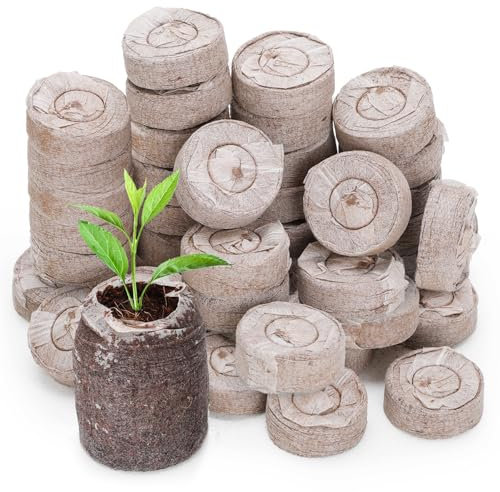 GOTVUGE 100 Stück Kokoserde-Quelltabs 30mm – Anzuchtset für Pflanzen, Gemüse & Bonsai | Komprimierte Kokos-Pellets für Stecklinge und Sämlinge