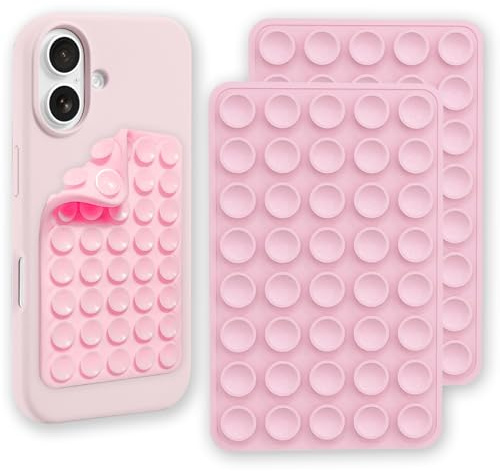 NICECONE Lot de 2 supports de téléphone double face en silicone à ventouse, antidérapant et adhésif avec puissance d'aspiration plus élevée, accessoires de téléphone mains libres, support solide pour