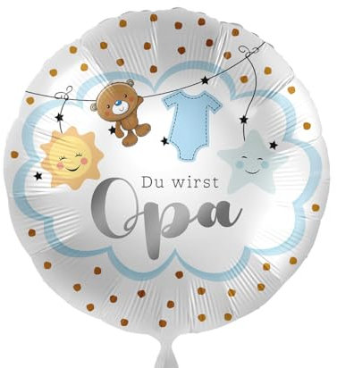 Folienballon 'Du wirst Opa' Verkündung der Schwangerschaft Ballonliebevolle Überraschung Luftballon Gender-Reveal Babyparty Made in EU