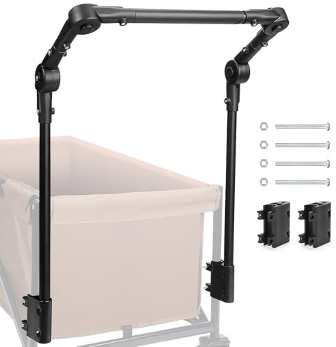 Schiebegriff für Bollerwagen, Universaler Klappbarer Allzweckwagen Ersatzteile, Handgriff Zuggriff Zubehör für Campingwagen, Kinderwagen, Strandwagen und Transportwagen Griff