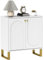 HOMCOM Sideboard with 2 Doors, Modern Storage Cabinet with Adjustable Shelves for Living Room, Dining Room, Kitchen, White