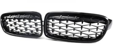 Kühlergrill Vorne Für 3Serie F30 F31 F35 2011-2019 Diamant-Frontstoßstangen-Nierengrill Doppellamellen-Rennsportgrill Frontgrill(All Black)