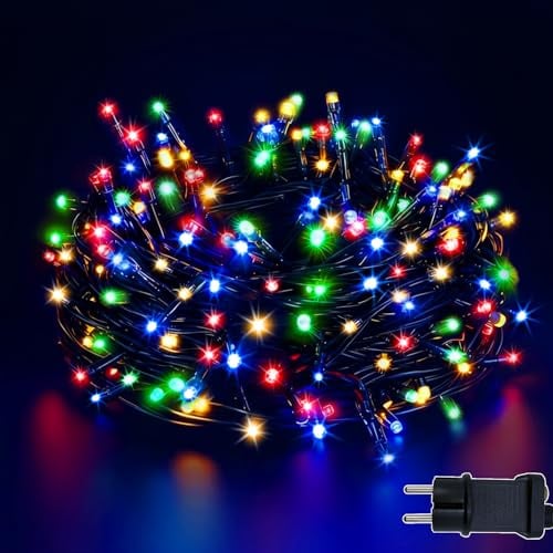 ZCLIKEU LED Lichterkette Außen 30m 300LED mit Stecker, 8 Modi IP44 Wasserdicht Lichterkette Outdoor mit Timer Speicherfunktion für Außen Innen Garten Hochzeit Weihnachten Party - Bunt