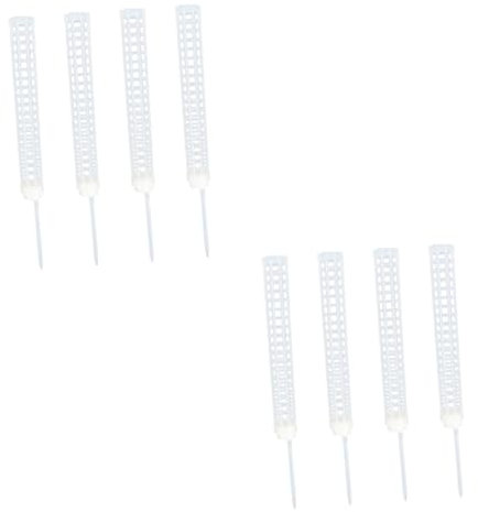 Milisten 2 Ensembles Support De Plante Mousse Lot de Plastique pour Plantes Grimpantes Tuteurs De Jardin Résistants pour Monstera avec Base Blanche 4 Pièces * 2