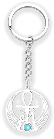 Zynara Auge Des Horus Kreuz Schlüsselanhänger, Mondstein Schlüsselanhänger Mit Ägyptischem Ankh, Geschenk Zur Einschulung, Auto Geschenk Für Frauen, Weihnachtsgeschenke