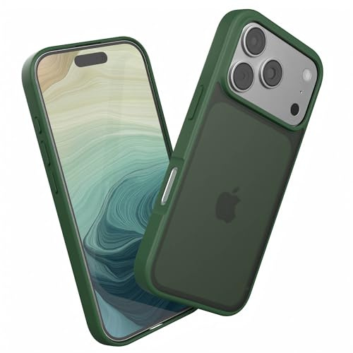 EAZY CASE - Outdoor Hülle für iPhone 17 Pro hochwertige Matte Schutzhülle mit Ultra Aufprallschutz [Samtweiche Haptik] Stoßfest und Kratzfest Handyhülle mit Kameraschutz - Nacht Grün