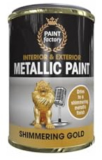 MSQUARE Gold Metallic Paint, Rich Finish, Smooth Application, Quick Dry, Low Odor, Fade Resistant, Easy to Apply, Ideal for Home Décor, Furniture Makeovers & Creative DIY Projects, 300ml (Pack of 1)