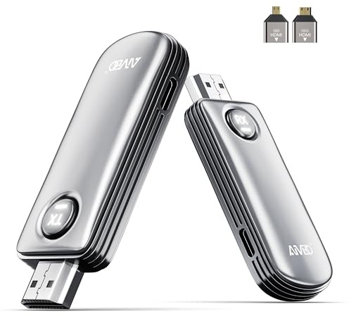 HDMI Wireless Transmitter and Receiver, 5.8G Ultra Low Latency, 2026 Portable HDMI Extender 1080P Out, No APP, Plug & Play HD Display Kit Streaming Video Audio to HDTV Projector Monitor for Laptop PC