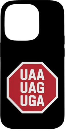Hülle für iPhone 14 Pro Lustiger Spruch UAA UAG UGA Stop Codon Biologie