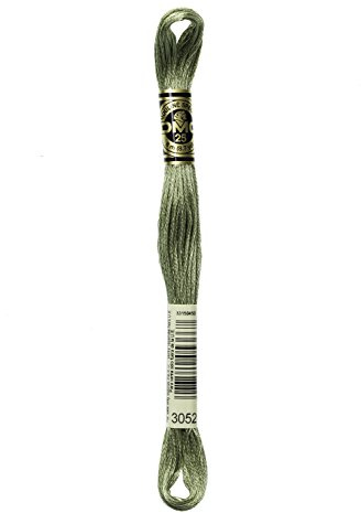 DMC 117-3052 Six Strand Embroidery Cotton Floss, Medium Green Grey, 8.7-Yard