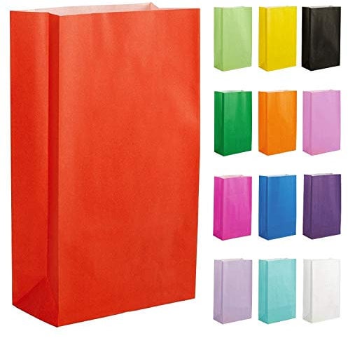 Thepaperbagstore 50 Rote Partytüten aus Papier – 14x24.5x7cm - Bunte Geschenktüten aus Papier für Kinder- und Erwachsenenpartys, Geburtstage, Hochzeiten, Junggesellinnenabschiede und Süßigkeiten