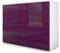 Vladon Sideboard Rova, Made in Germany, Kommode mit 4 Türen, Weiß matt/Brombeer Hochglanz (92 x 72 x 35 cm)
