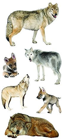 Papier House Productions st-2292e Wolf Pack Aufkleber 2 von 4-Zoll (6 Stück)