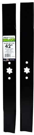 MAXPOWER (2) Blade Set for 42 Cut MTD, Cub Cadet, Troy-Bilt Replaces OEM No. 742-04308, 742-04312, 942-04308, 942-04312, 119-8456, 21-3/16 X 2-1/4, White