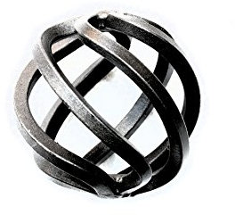 UHRIG Eslabón de alambre de hierro forjado de 4 cantos, adornos para barandillas, vallas, varillas, etc. Bola de 65 mm de diámetro