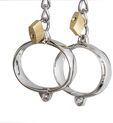 Ein Paar delstahl Restraint Handschellen BDSM für Frauen Männer Bondage Fesseln Handfesseln(9.2 * 7.3CM)