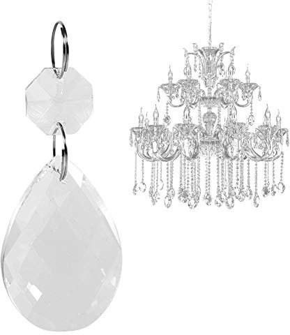 FTVOGUE 10 unidades de prismas de cristal transparente para lámpara de araña, lámpara colgante, pieza gota, accesorios DIY 6,6 cm