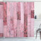 ABAKUHAUS Holz Duschvorhang, Rosa tonte Rustikal Planks, Stoffliches Gewebe Badezimmerdekorationsset mit Haken, 175 x 200 cm, Rosa Baby Pink Grau