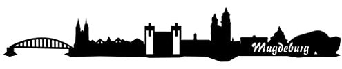 Samunshi® Wandsticker Magdeburg Skyline schwarz 30x4,9cm