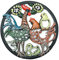 Sungmor Cast Iron Cock Trivet for Wood Stove - Dia-21cm Cock Family Image - Rustproof Round Stands for Hot Pots/Dishes/Pans - Decorative Metal Table Trivet for Kitchen Cooking