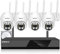 SANSCO Wireless Security Camera Systems, 10CH 5MP NVR CCTV System with 1TB Hard Drive, 4x 3MP PTZ Outdoor WiFi Camera, Color Night Vision, 2 Way Audio, Email APP Alert, Human Detection