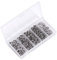 Sprengringe Angeln, Angelspaltringe 200 Stück Edelstahl Spaltringe Kit Angelringe Anschlüsse Hochleistungs Doppelspaltringe mit Aufbewahrungsbox Sortiment Größen # 5# 6# 7# 8#