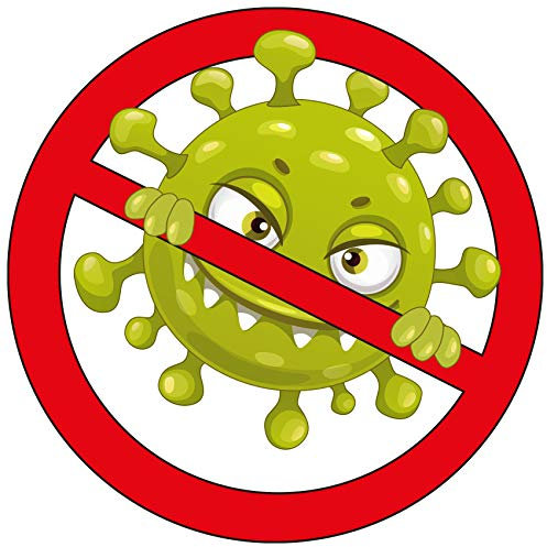 Finest Folia Corona Virus Sticker Funsticker Hologramm Aufkleber Lustig für Kfz Auto Motorrad Laptop Kühlschrank Fenster Selbstklebend (R114 Anti Virus)