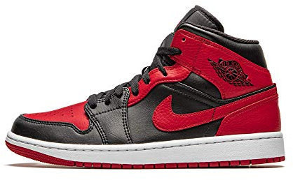 Nike Air Jordan 1 Mid Banned für Herren, 554724 074, Schwarz/Rot/Weiß, - mehrfarbig - Größe: 45 EU