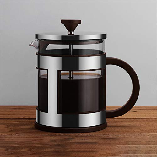 FOMT Französische Kaffeepresse, Eingedickte Teemaschine Edelstahlsieb Französische Presskaffeemaschine 1000 Ml Borosilikatglas, Handgebrühte Kaffeemaschine Nach Europäischer Art,Braun,1000ml