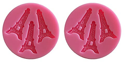Eiffelturm-Form, Silikon Seifenform, DIY Kuchen Süßigkeiten Gelee Backformen, Eiswürfelbehälter, Für Herstellung Einzigartigen Kuchen, Mousse, Gelee, Muffins, Cupcakes, Schokolade (Pink 2 Stück)