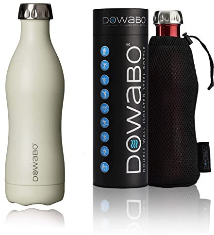 Dowabo Isolierflasche - Edelstahl Trinkflasche, BPA-frei, kohlensäuredicht, auslaufsicher - inklusive Bottle-Bag - Pina Colada 500 ml