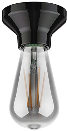ledscom.de Deckenleuchte Elektra Porzellan schwarz + LED Lampe 240lm, extra-warmweiß