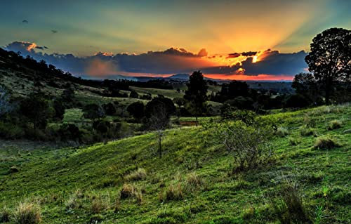 LHJOYSP 3D Puzzle Allianz Arena 1000 Teile,natürliche Schönheit,Sonnenuntergang,Tal,75x50cm