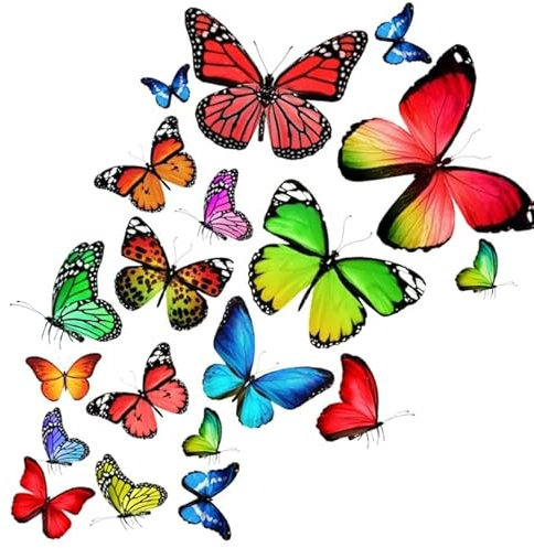 Stained Glass Daffodil Poppy Flower Butterfly Window Stickers Also Stops Birds Hitting Window (Butterfly) Size A4-2 pcs