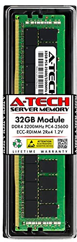 A-Tech 32GB Replacement for Dell SNP75X1VC/32G - DDR4 3200MHz PC4-25600 ECC Registered RDIMM 2Rx4 1.2V - Single Server Memory RAM Stick (SNP75X1VC/32G-ATC)