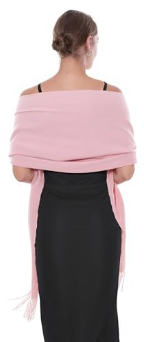 SWAT PANY Écharpe Femme Robe de Soirée Classique Hiver Plaine Écharpe Rose Étole Femme Festive