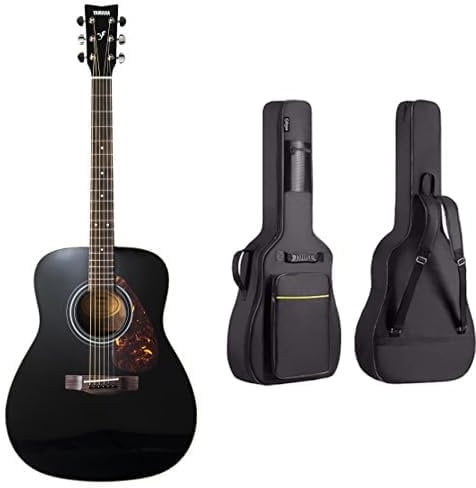 Yamaha F370 Westerngitarre schwarz - Hochwertige Dreadnought-Akustikgitarre für Erwachsene & Jugendliche & CAHAYA Gitarrentasche Akustikgitarre Gig Bag Guitar Case wasserdicht Gitarre Rucksack